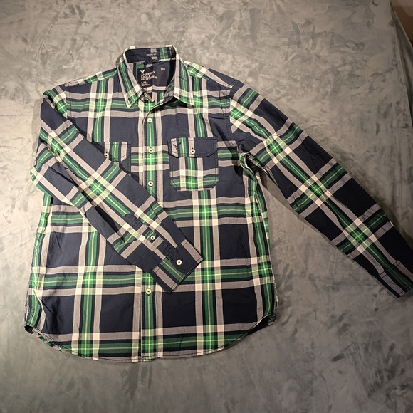 American Eagle Outfitters Other - American Eagle Outfitters Mens Athletic Fit Plaid Button Down Shirt Green Navy L